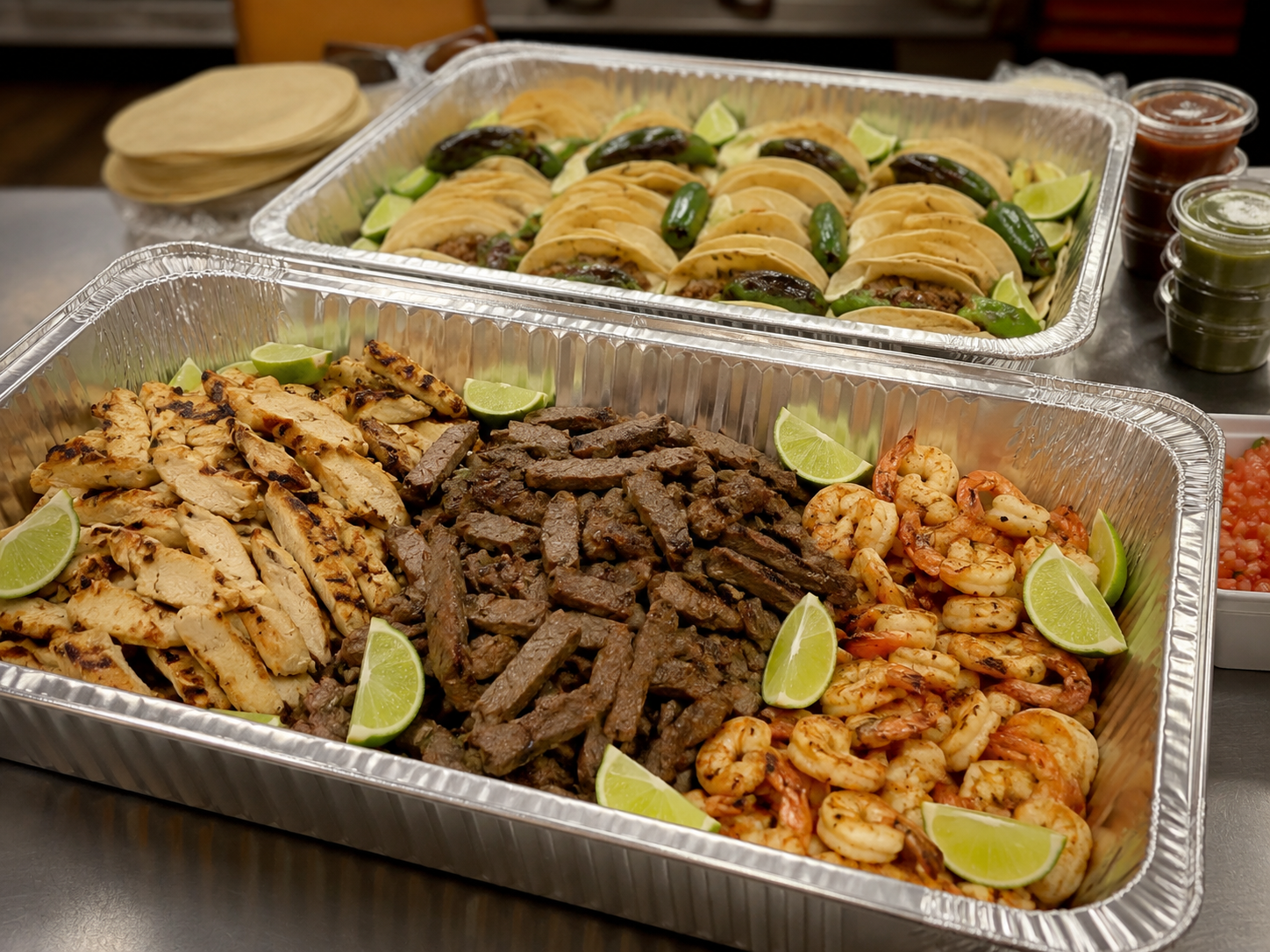 Catering food prepared by Anita’s Tex-Mex Restaurant in Marquez, Texas